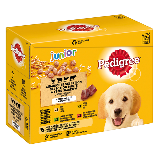 Pedigree Junior Pouch -lajitelma - 12 x 100 g
