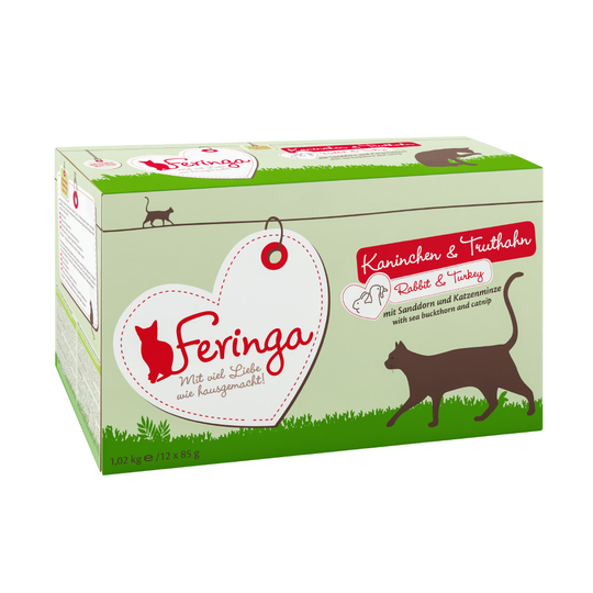 Säästöpakkaus: Feringa Pouch 48 x 85 g - kani, kalkkuna & tyrni