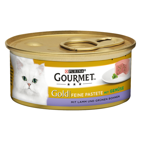 24 + 12 kaupan päälle! 36 x 85 g Gourmet Gold -kissanruokaa - Fine Paté - lammas & vihreät pavut