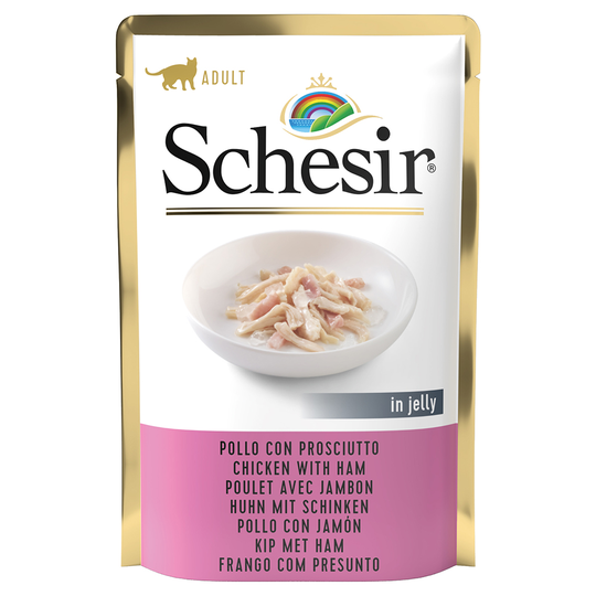 Schesir Jelly Pouch 24 x 85 g - kanafile & kinkku