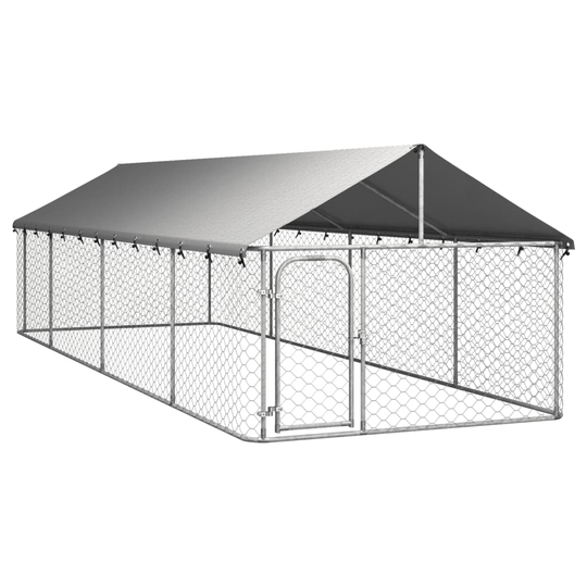 vidaXL Koiran ulkohäkki katoksella 600x200x150 cm