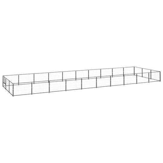 vidaXL Koiranhäkki musta 30 m² teräs