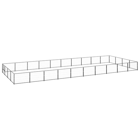 vidaXL Koiranhäkki musta 40 m² teräs