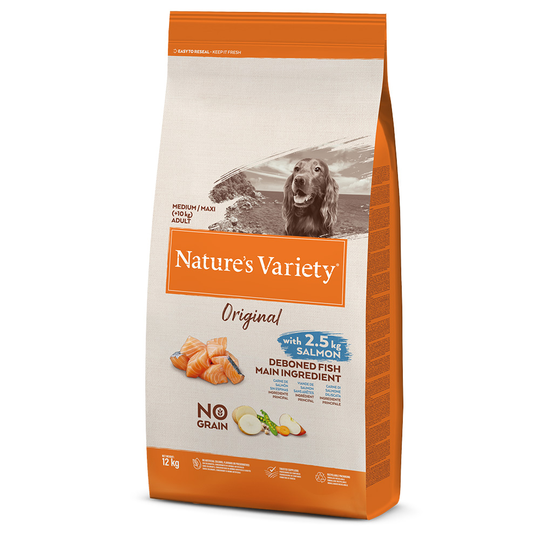 Nature's Variety Original No Grain Medium/Maxi Adult lohi - 12 kg