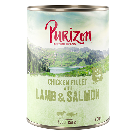 Purizon Adult 6 x 400 g - viljaton - kanafilee, lohi & karitsa