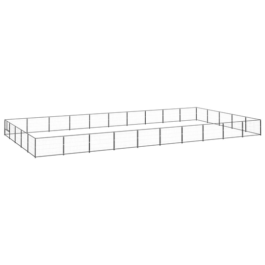 vidaXL Koiranhäkki musta 50 m² teräs