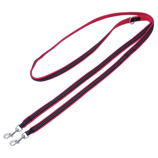 Pawz & Pepper Strong -talutushihna, punainen/musta - pituus 230 cm, leveys 30 mm