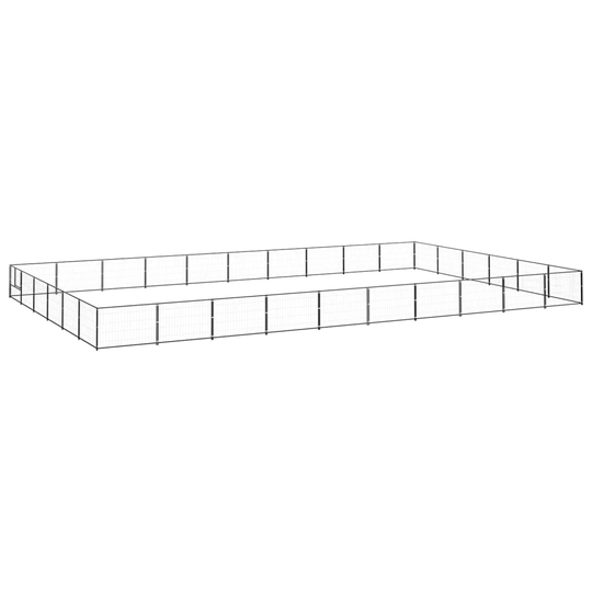 vidaXL Koiranhäkki musta 60 m² teräs