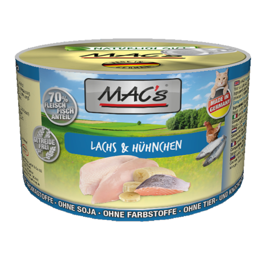 MAC´s Cat -kissanruoka 6 x 200 g - lohi & kana