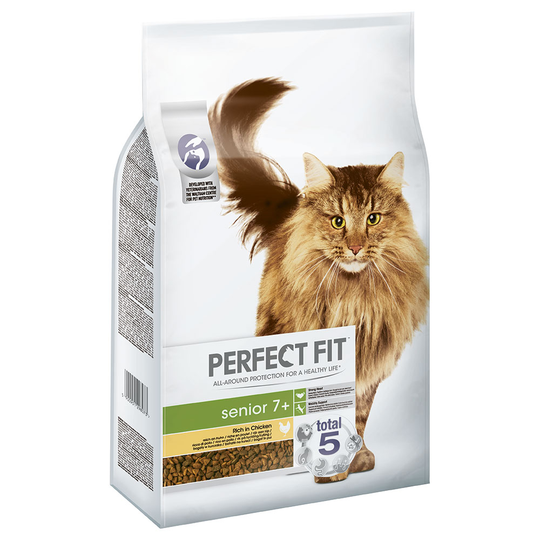 6 kg / 7 kg Perfect Fit -kissanruokaa erikoishintaan! - Senior 7+: Rich in Chicken (7 kg)