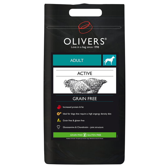 Oliver's Active Medium Breed Grain Free Chicken - säästöpakkaus: 2 x 12 kg