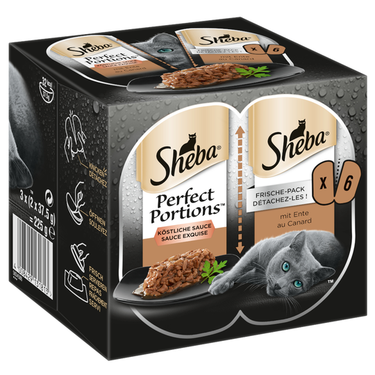 6 / 16 / 48 x 37,5 g Sheba Perfect Portions erikoishintaan! - kastike: ankka (48 x 37,5 g)