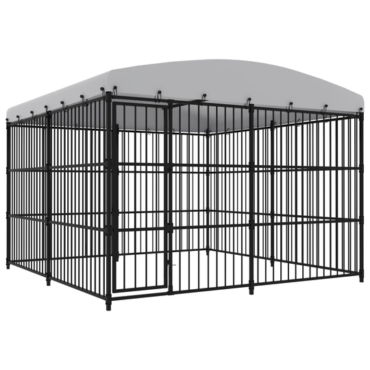 vidaXL Koiran ulkohäkki katoksella 300x300x210 cm