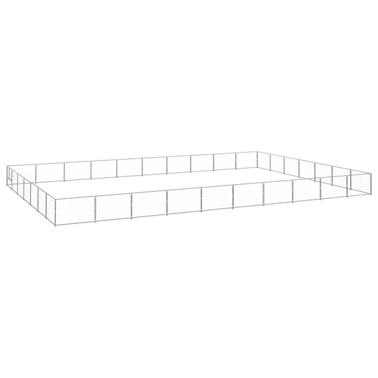 vidaXL Koiranhäkki hopea 70 m² teräs