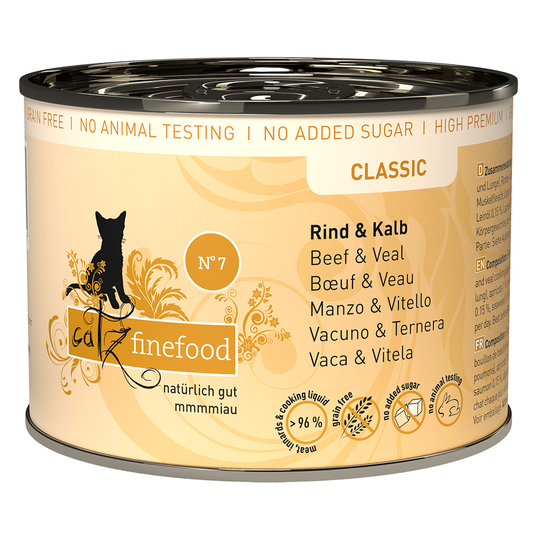 catz finefood -säästöpakkaus: 24 x 200 g - nauta & vasikka