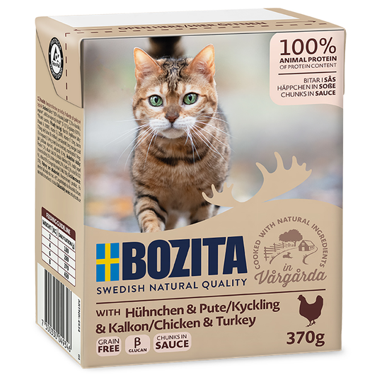 Bozita Chunks in Gravy 6 x 370 g - kana & kalkkuna