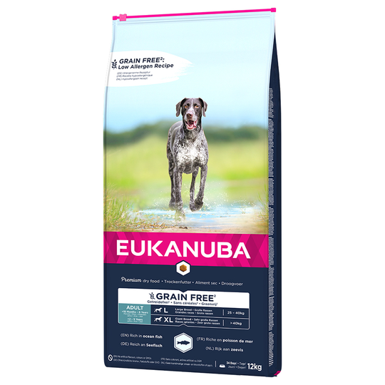 Eukanuba Grain Free Adult Large Dogs lohi - 3 kg