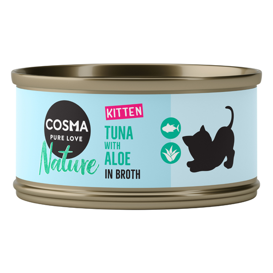 6 x 70 g Cosma Nature -kokeilusekoitukset erikoishintaan! - 6 x 70 g Kitten (3 makua)