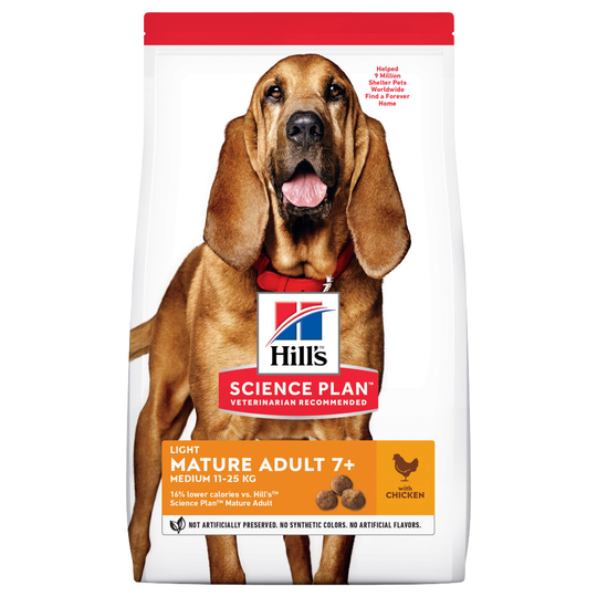 Hill's Science Plan -kevytruoka koirille erikoishintaan! - Mature Adult 7+ Medium Light Chicken (2,5 kg)
