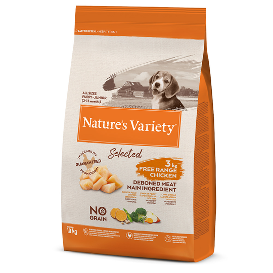 Nature's Variety Selected Junior vapaana kasvanut kana - 10 kg