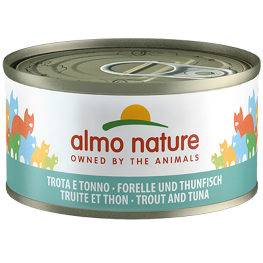 Almo Nature Legend kissanruoka 24 x 70 : 20 + 4 kaupan päälle! - taimen & tonnikala