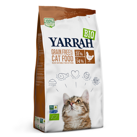 Yarrah Bio -kissanruoka luomukana & kala viljaton - 10 kg