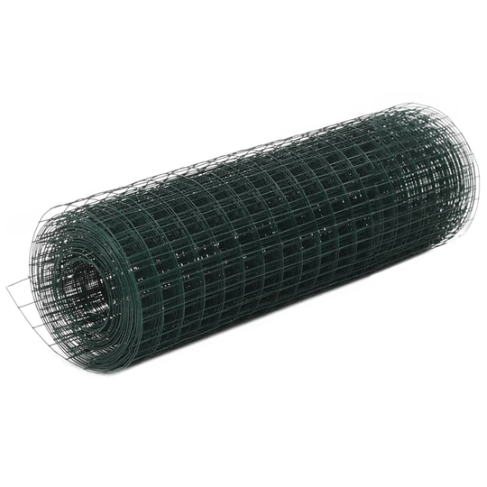 vidaXL Kanaverkko teräs PVC pinnoitteella 25x0,5 m vihreä