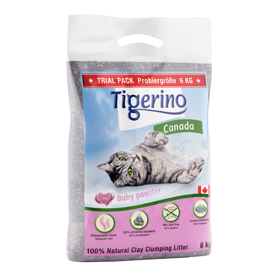 6 kg Tigerino Canada Style -kissanhiekkaa kokeiluhintaan! - 6 kg talkintuoksuinen