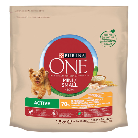Purina One Mini Active - kana ja riisi - 9 kg (6 x 1,5 kg)
