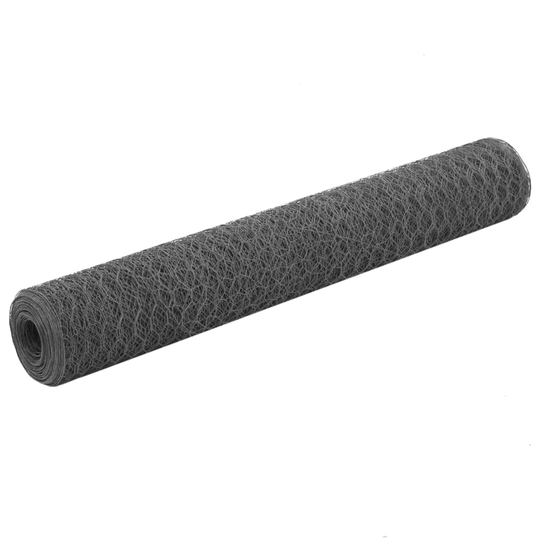 vidaXL Kanaverkko teräs PVC pinnoitteella 25x1 m harmaa