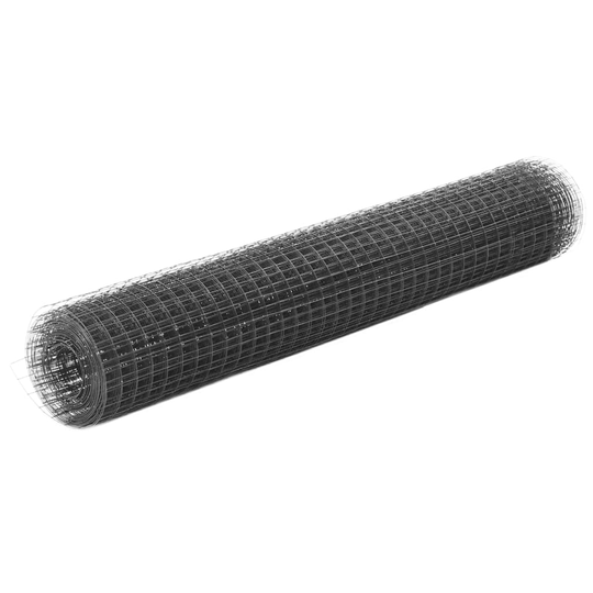 vidaXL Kanaverkko teräs PVC pinnoitteella 10x1 m harmaa