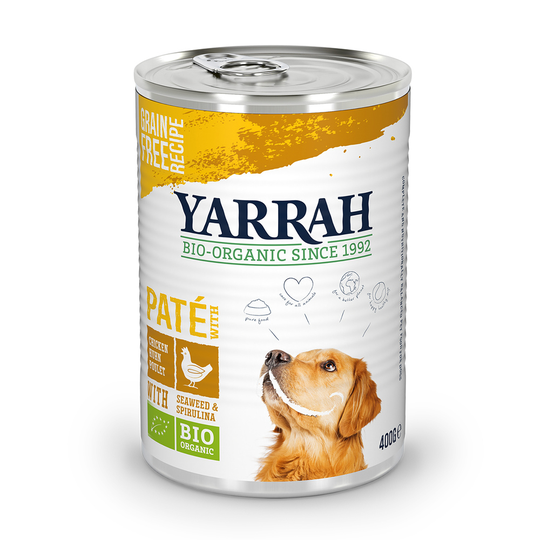 12 x 380 g/400 g/405 g/820 g Yarrah Bio -märkäruoka: 9 + 3 kaupan päälle! - Bio Paté, kana, merilevä & spirulina (12 x 400 g)