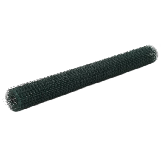 vidaXL Kanaverkko teräs PVC pinnoitteella 25x1,5 m vihreä