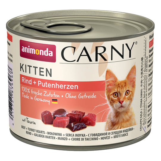 Animonda Carny Kitten 6 x 200 g - nauta & kalkkunansydän
