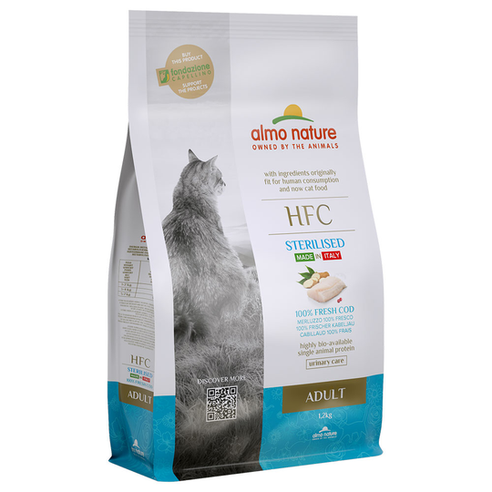 Almo Nature HFC Adult Sterilized turska - säästöpakkaus: 2 x 1,2 kg