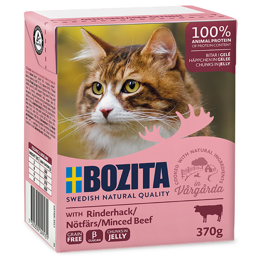 Bozita Chunks in Jelly, 6 x 370 g - naudanjauheliha