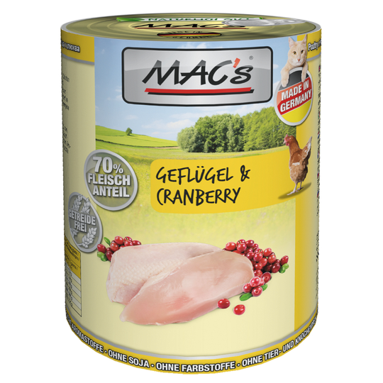 MAC´s Cat -säästöpakkaus 24 x 400 g - siipikarja & karpalo