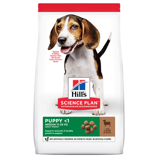 Hill's Science Plan -säästöpakkaus: 2 x suuri pakkaus - 2 x 14 kg Puppy Medium Lamb & Rice