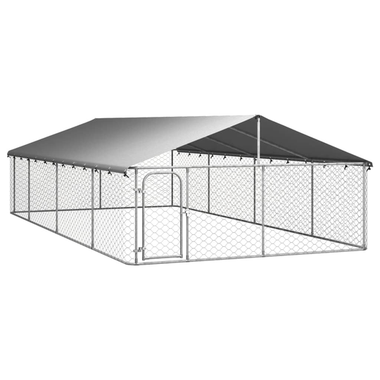 vidaXL Koiran ulkohäkki katoksella 600x300x150 cm
