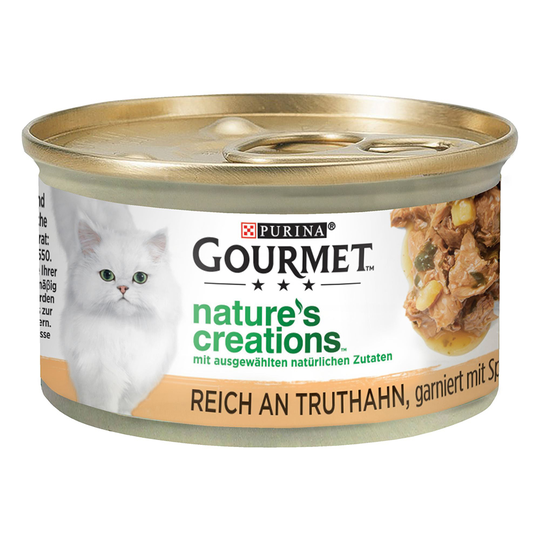8 + 4 kaupan päälle! 12 x 85 g Gourmet Nature's Creations - kalkkuna, pinaatti & palsternakka