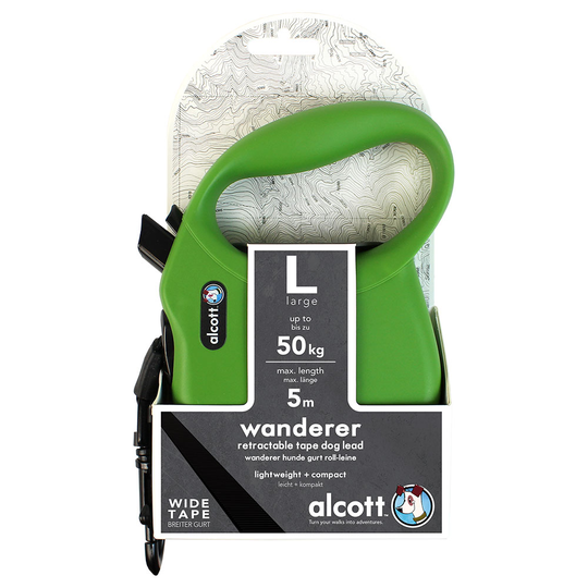 alcott Wanderer -kelatalutin, vihreä - L-koko, alle 50 kg painaville koirille